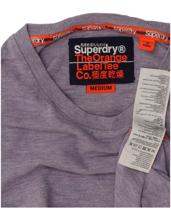 SUPERDRY Herren T-Shirt-Oberteil aus mittelvioletter Baumwolle