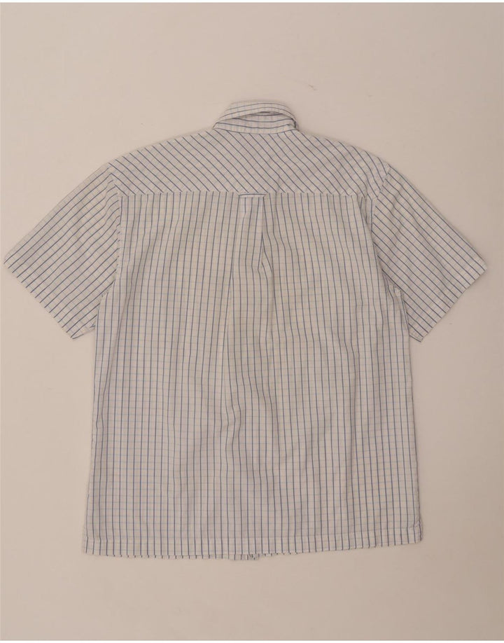 Ben Sherman Herren-Kurzarmhemd aus mittelblau karierter Baumwolle