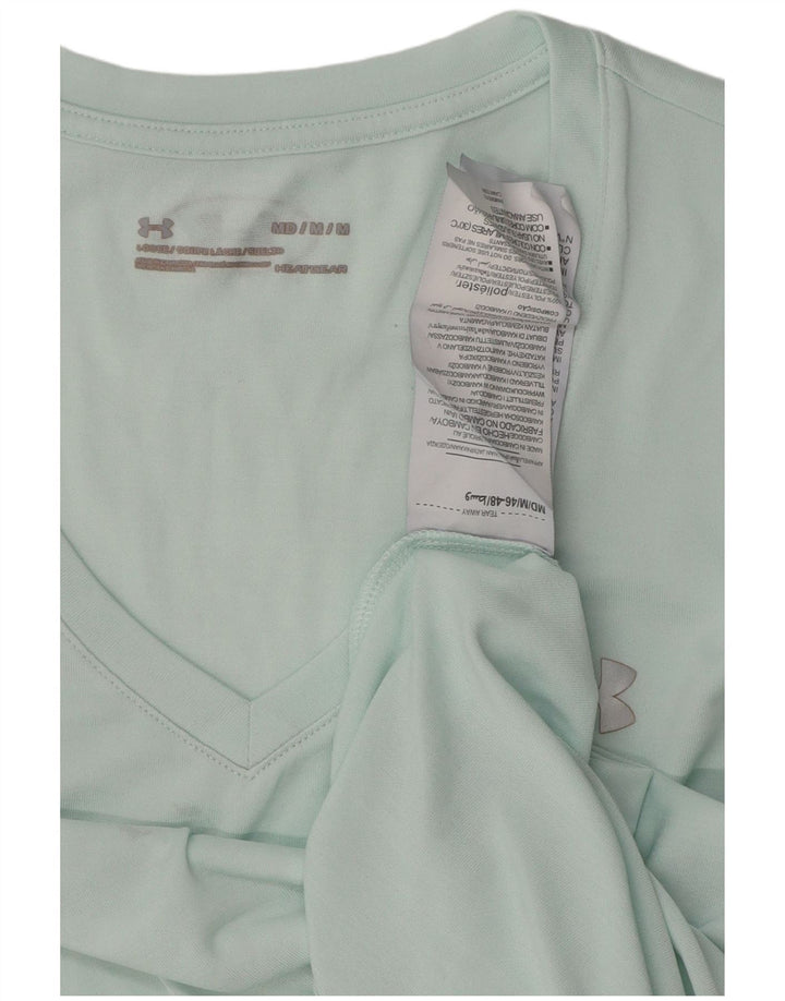 UNDER ARMOUR Damen Heat Gear T-Shirt Top UK 14 Medium Türkis Polyester