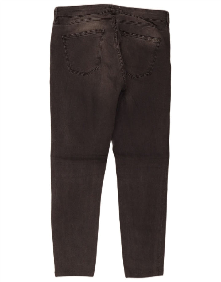 Zara Damen-Cropped-Jeans, EU 40, mittelgroß, W30, L25, graue Baumwolle