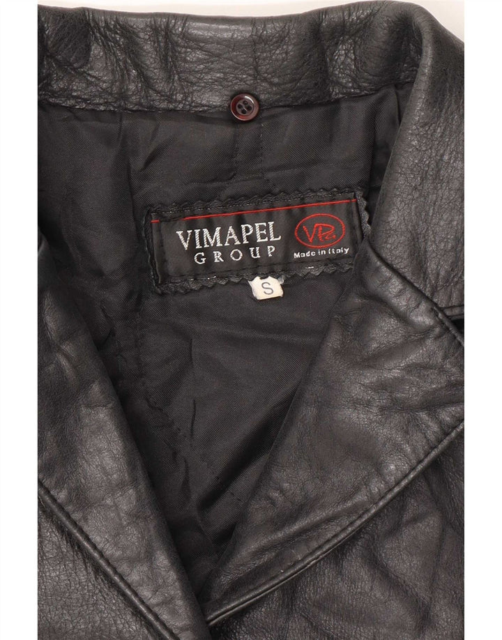 Vimapel Damen Ledermantel UK 10 Small Black Classic