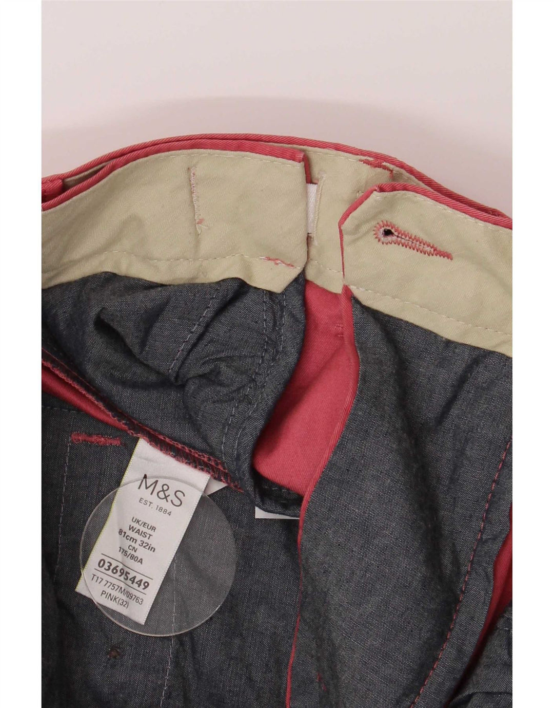 Marks & Spencer Herren-Chinoshorts mit normaler Passform, W32, Mittelrosa, Baumwolle