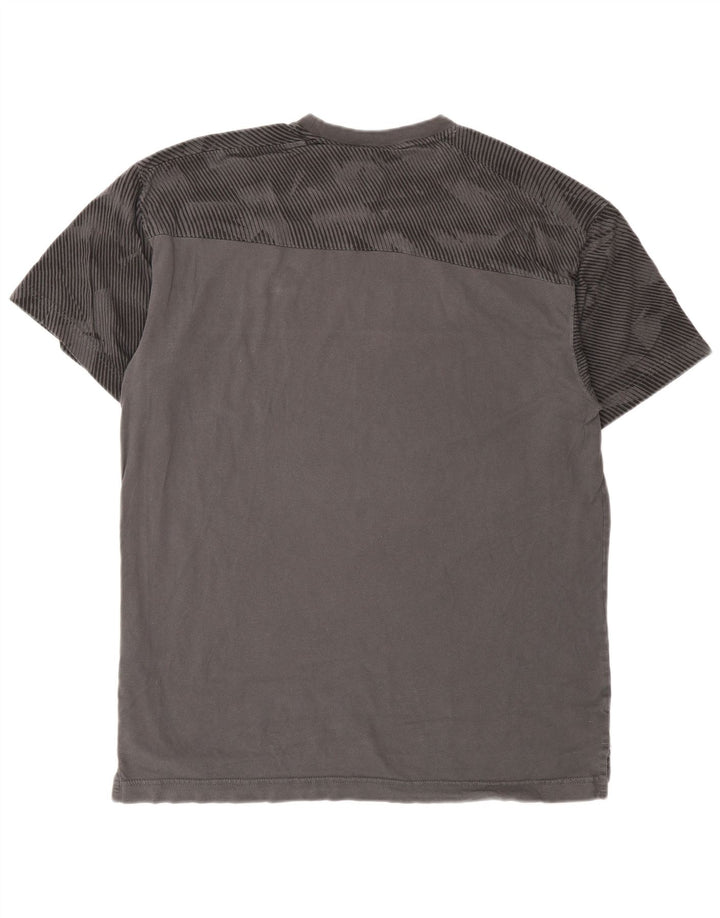 Puma Herren T-Shirt Top Große graue geometrische Baumwolle