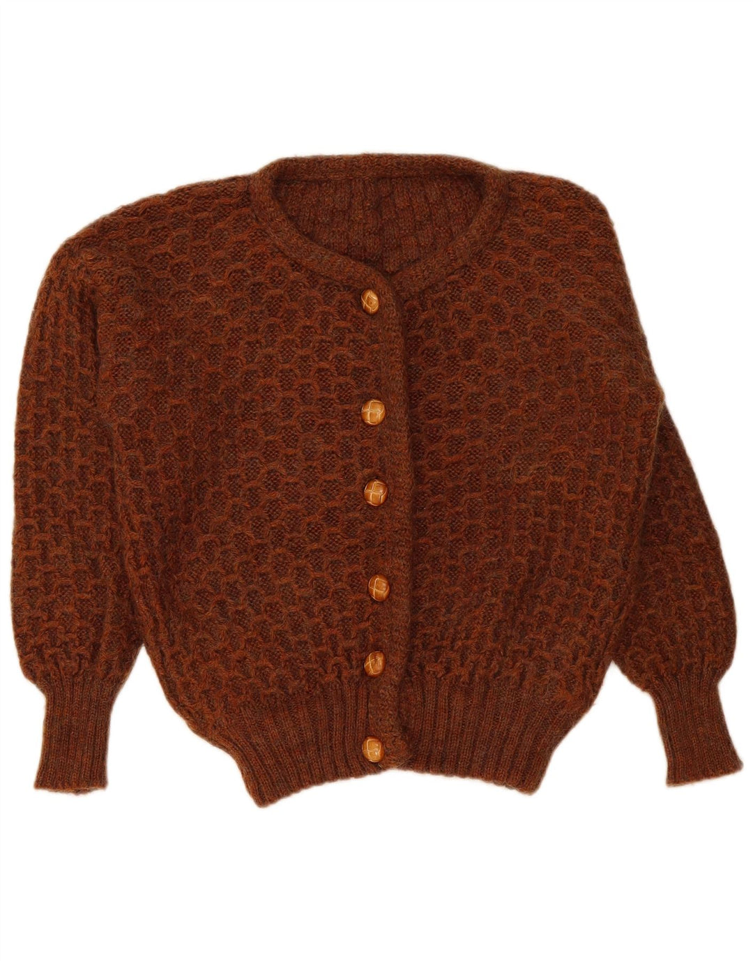 Vintage Damen Cardigan Pullover UK 16 Groß Braun