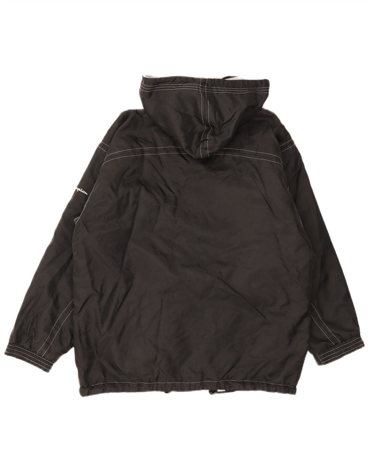 CHAMPION Herren-Windbreakerjacke mit Kapuze, UK 38, mittelschwarz, Polyamid