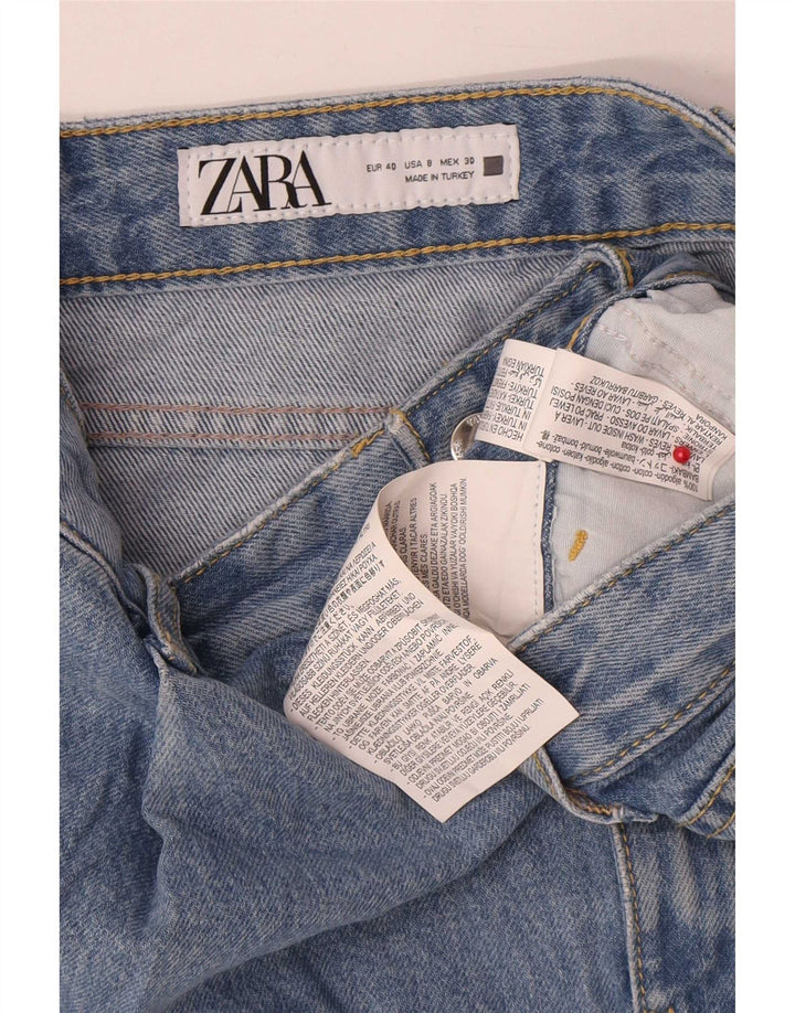 Zara Damen Jeansshorts Medium W30 Blaue Baumwolle