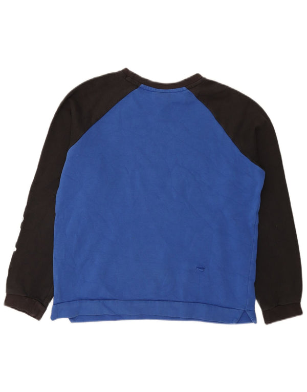 Nike Jungen Grafik-Sweatshirt-Pullover, 13–14 Jahre, XL, blaue Farbblock-Baumwolle