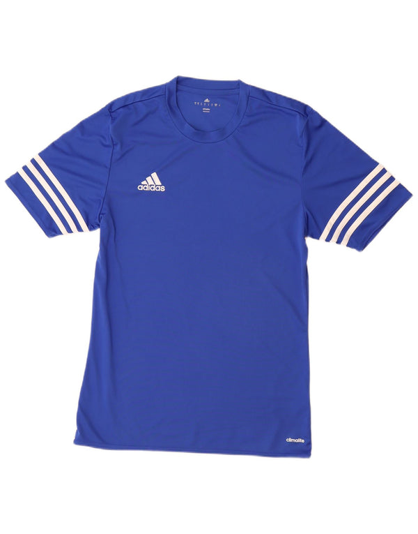 Adidas Herren Climalite T-Shirt Top Small Blau Polyester