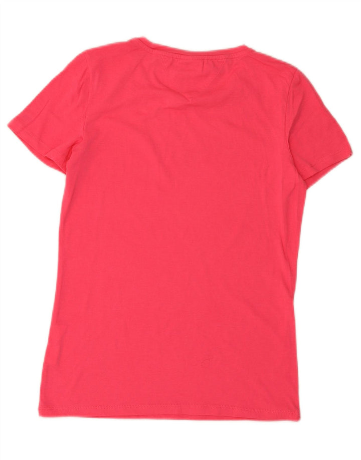 TOMMY HILFIGER Womens Graphic T-Shirt Top UK 12 Medium Pink Vintage Tommy Hilfiger and Second-Hand Tommy Hilfiger from Messina Hembry 
