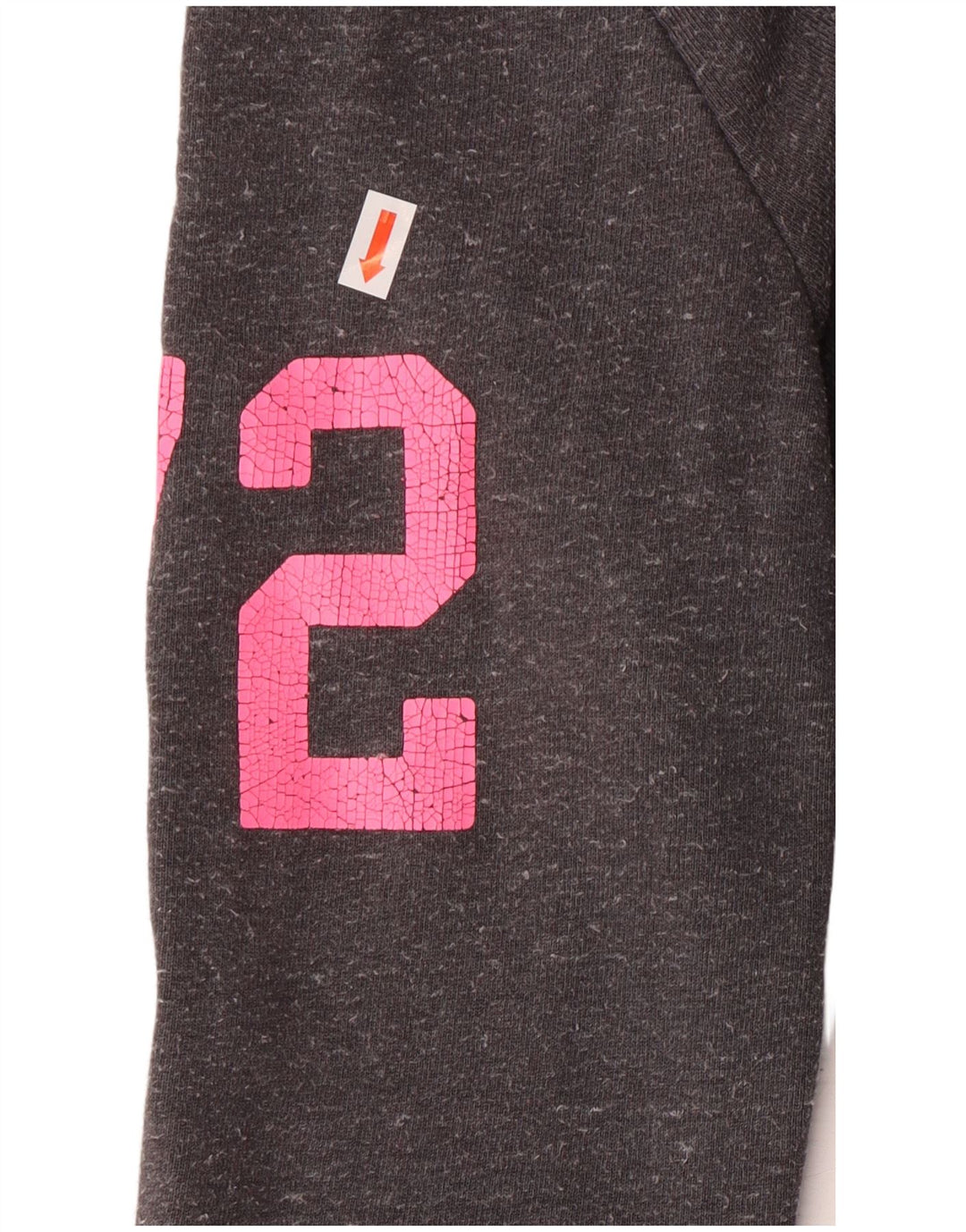 Superdry Damen-Kapuzenpullover mit grafischem Reißverschluss, Gr. 8, Grau, Baumwolle