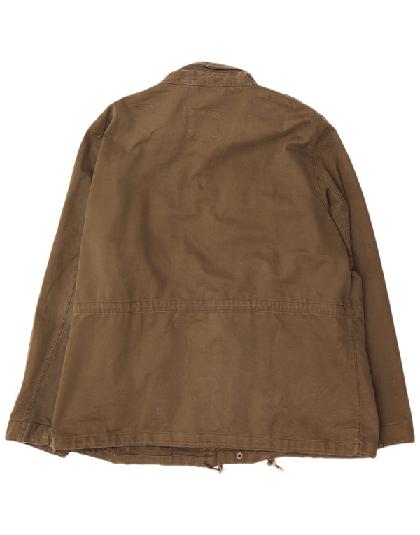 Marks & Spencer Herren Utility-Jacke UK 46 3XL Khaki Baumwolle