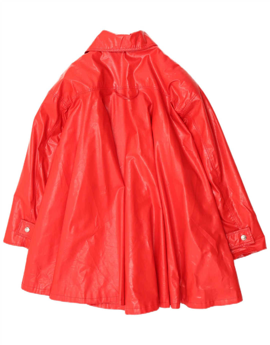 C & A Damen Übergroßer Mantel UK 14 Mittelrotes Polyvinyl