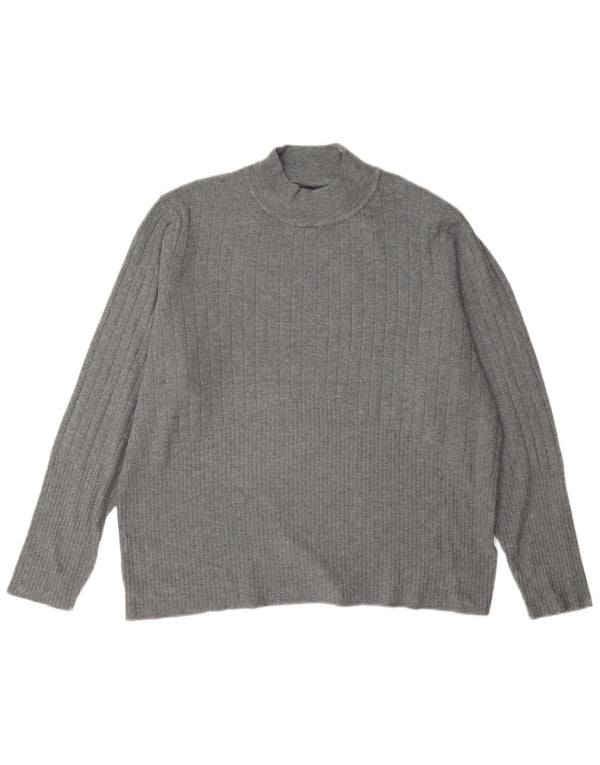 Marks & Spencer Damen-Pullover mit Rollkragen, UK 22 3XL, graue Viskose