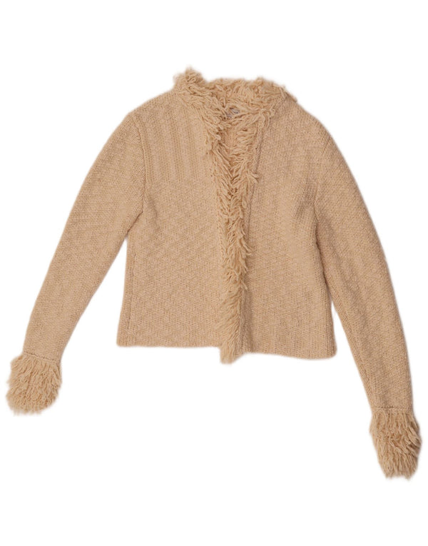 Offener Cardigan für Damen von Zara, Größe S, cremefarbene Baumwolle