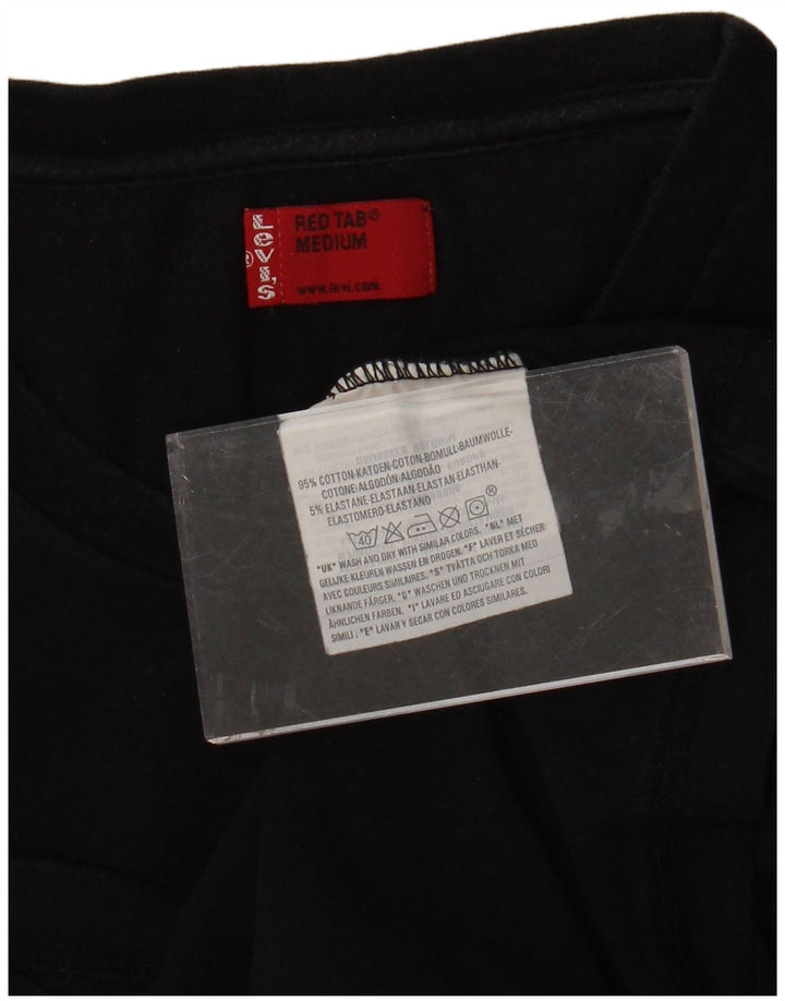 LEVI'S Damen T-Shirt Top UK 12 Mittelschwarze Baumwolle