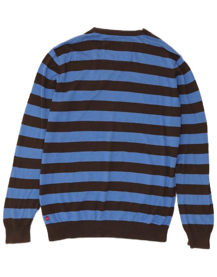 O'Neill Herren-Pullover mit V-Ausschnitt, Mittelblau gestreift