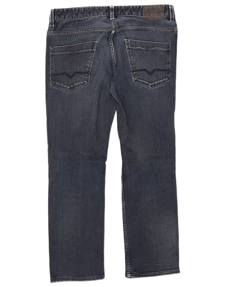 HUGO BOSS Herren Straight Jeans W34 L27 Blaue Baumwolle