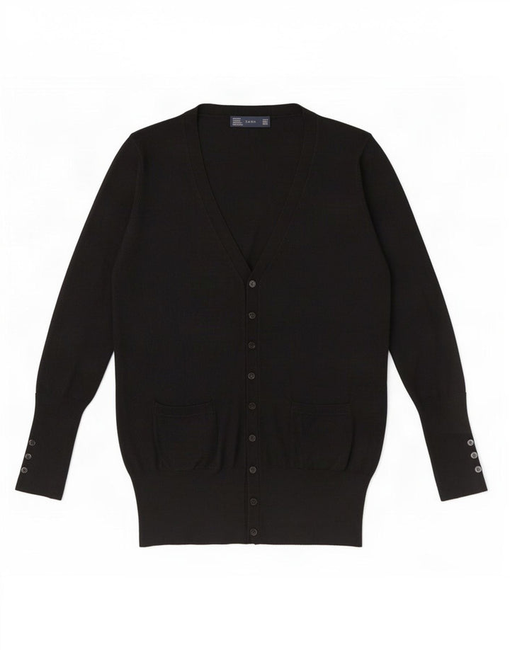 Zara Damen-Cardigan-Pullover UK 12 Medium Black Rayon