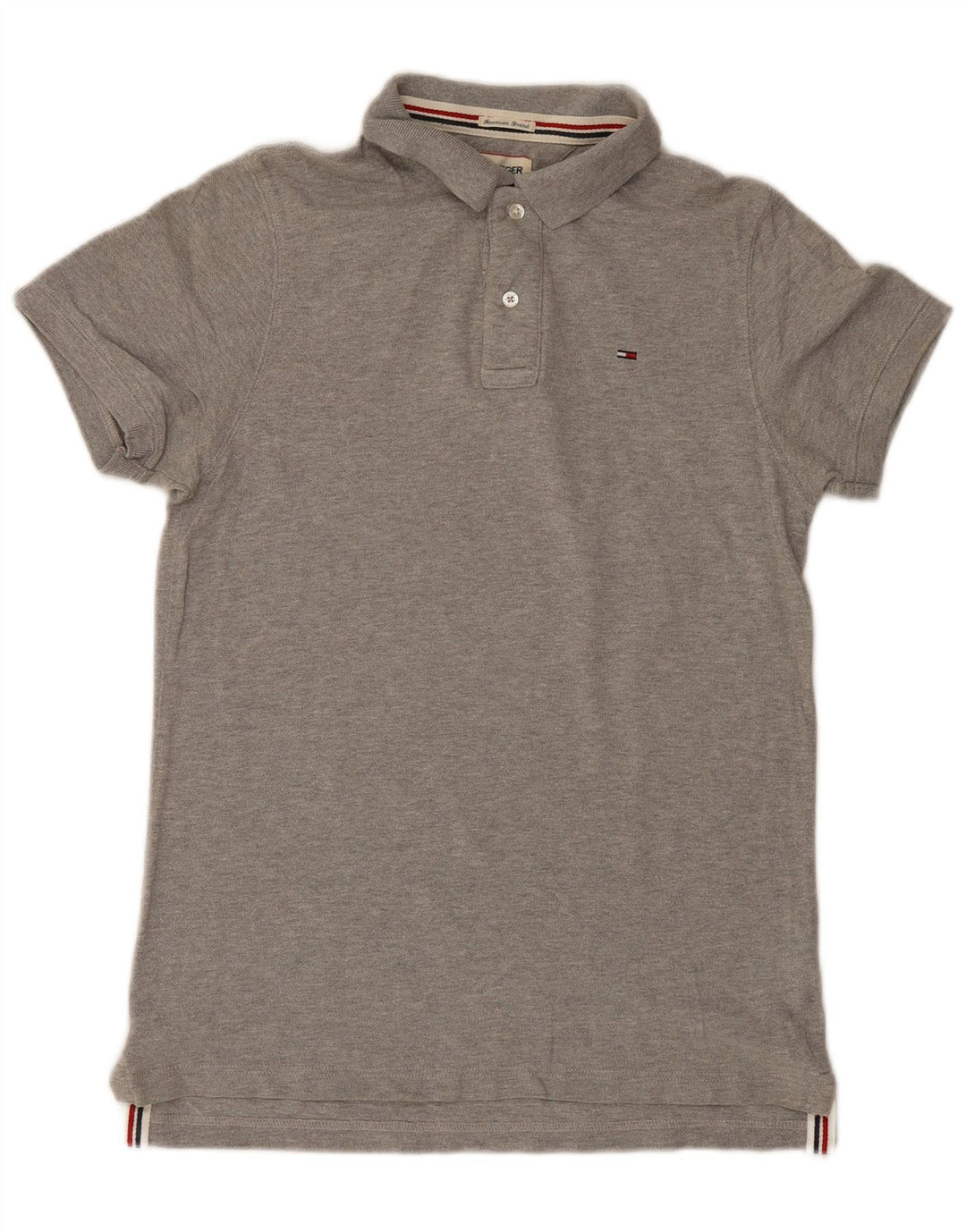 Tommy Hilfiger Herren-Poloshirt aus mittelgrauer Baumwolle