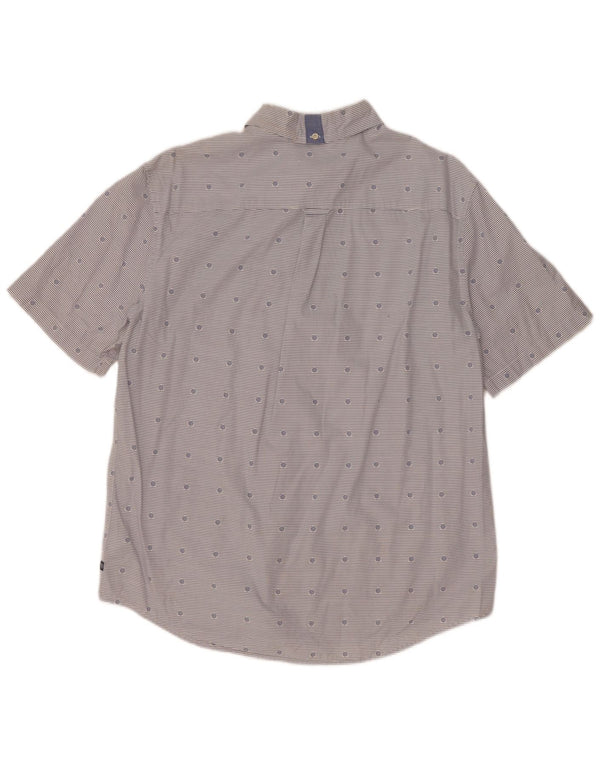 Chaps Herren-Kurzarmhemd, groß, blau gestreift, Baumwolle, nautisch