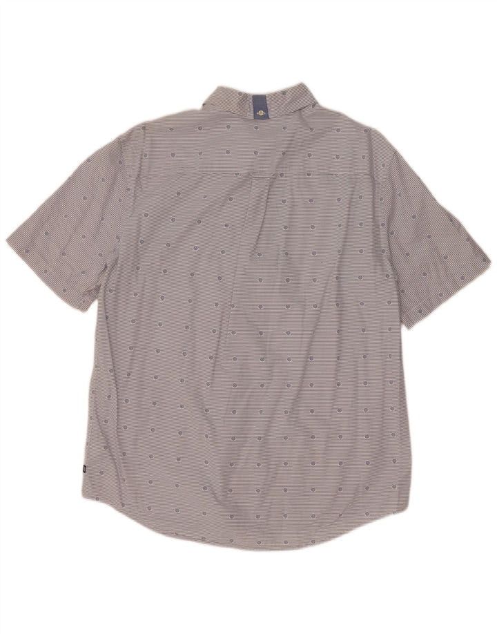 Chaps Herren-Kurzarmhemd, groß, blau gestreift, Baumwolle, nautisch