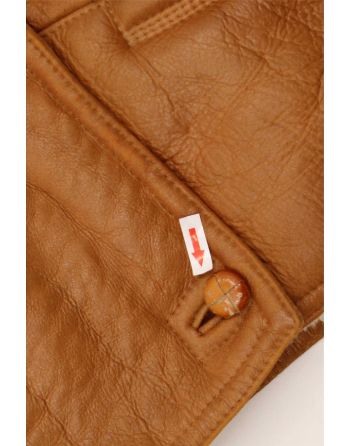Vintage Damen Übergroße Lammfelljacke IT 42 Mittelbraun
