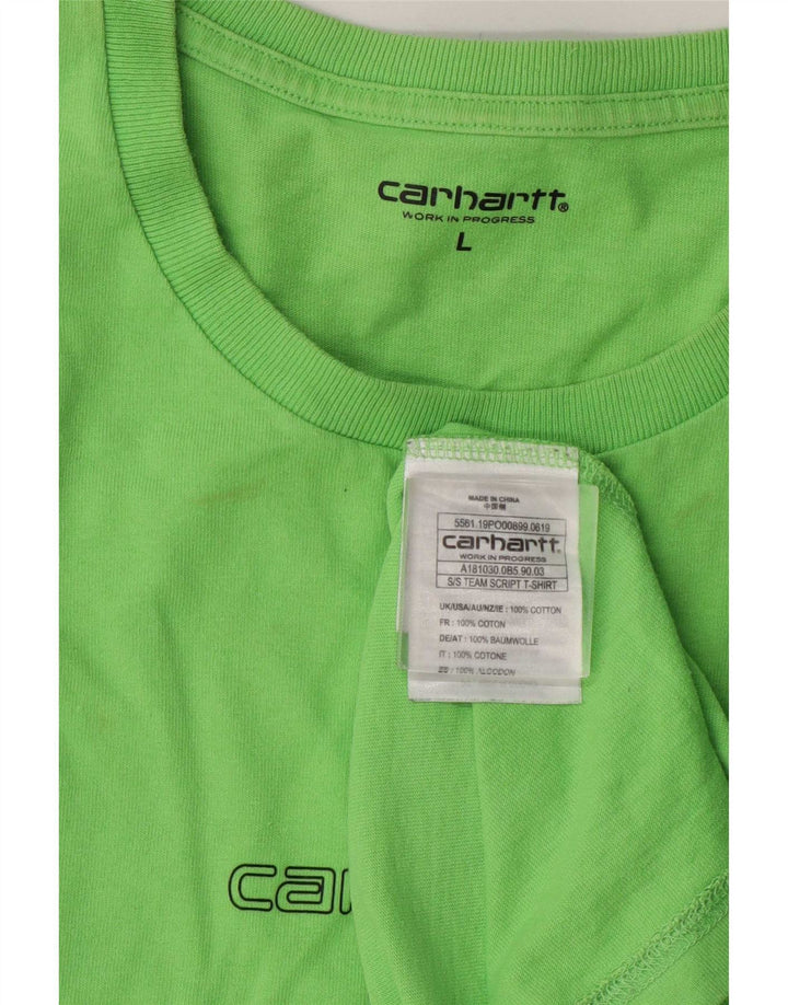 Carhartt Herren T-Shirt Top Large Grün Baumwolle