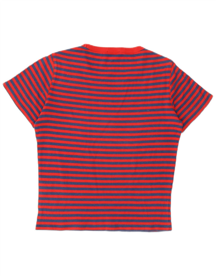 Max & Co. Damen Crop Graphic T-Shirt Top UK 14 Große rot gestreifte Baumwolle