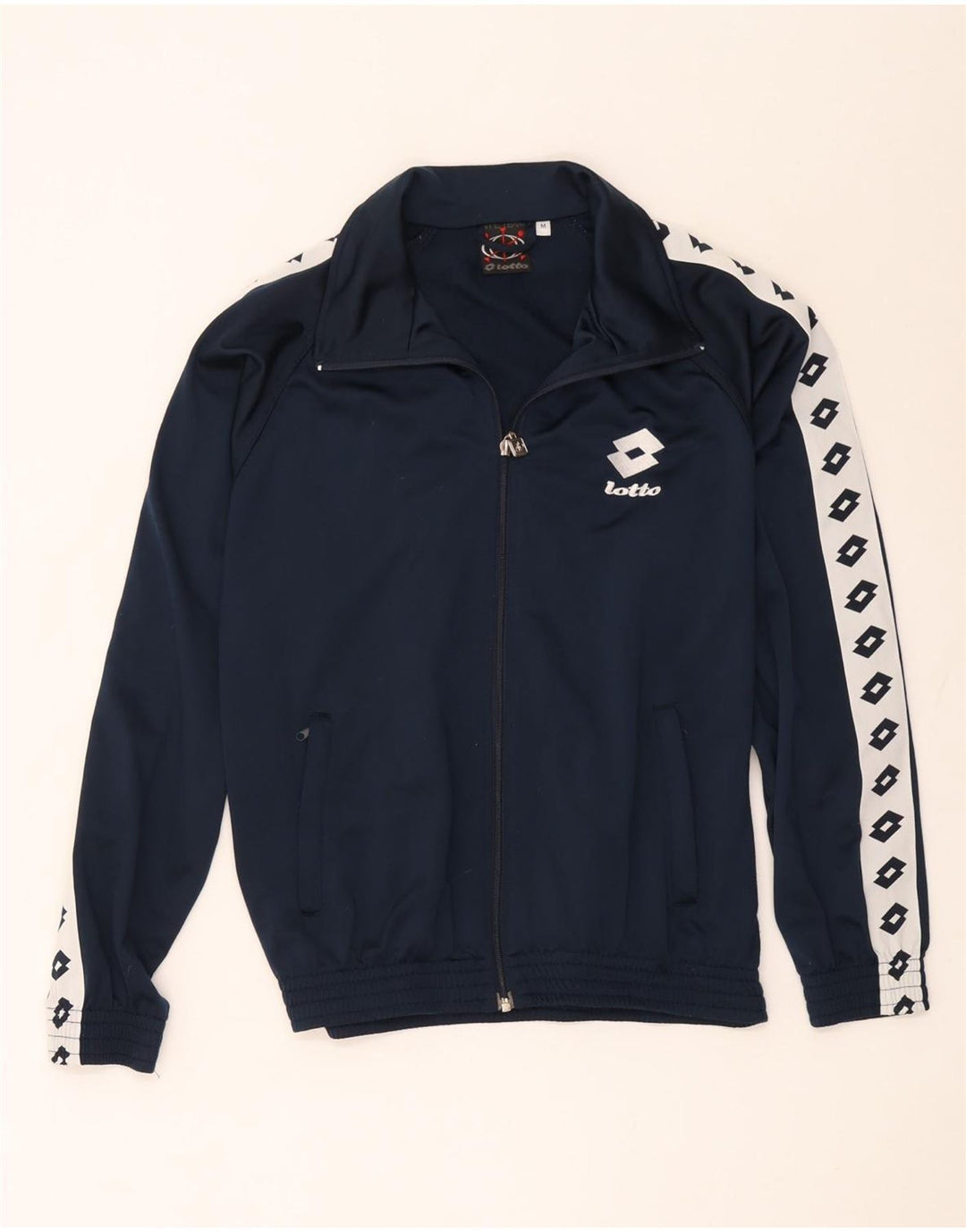 Lotto Herren-Trainingsanzugoberteil mit Grafik, mittleres Marineblau, Farbblock