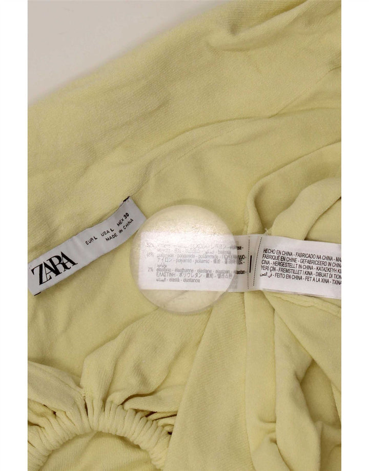 Schulterfreies Top für Damen von Zara, UK 16, Größe L, gelbe Viskose