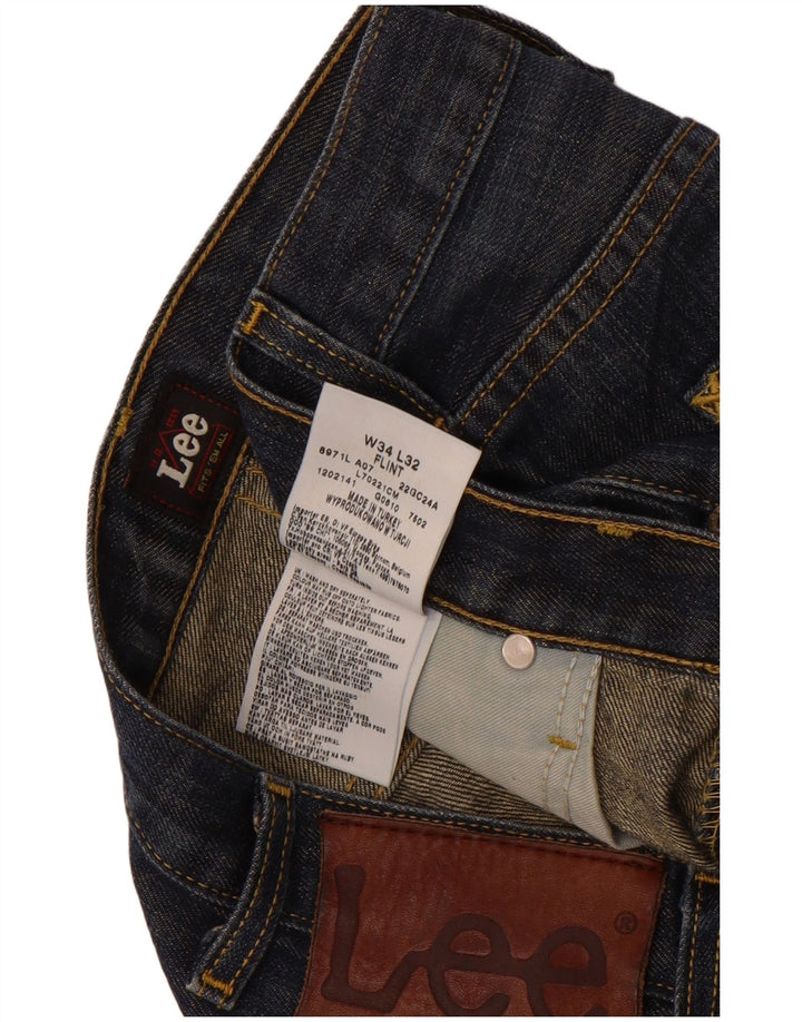 Lee Herren Flint Bootcut Jeans W34 L32 Blaue Baumwolle
