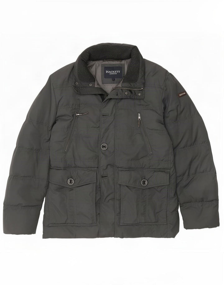 Hackett Herren Wattierte Jacke UK 40 Large Grau Polyester