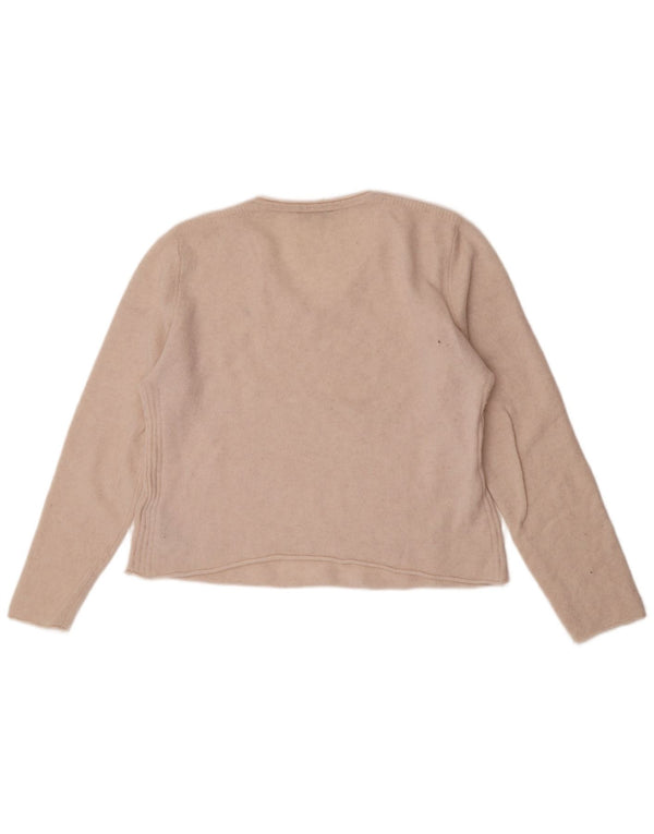 Tommy Hilfiger Damen Crop V-Ausschnitt Pullover Pullover UK 18 XL Off White Wool