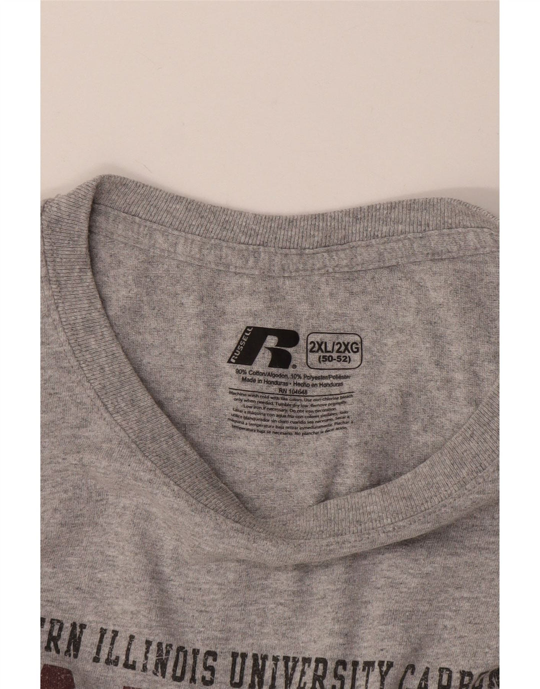 RUSSELL ATHLETIC Herren Salukis Grafik T-Shirt Top 2XL Grau Baumwolle