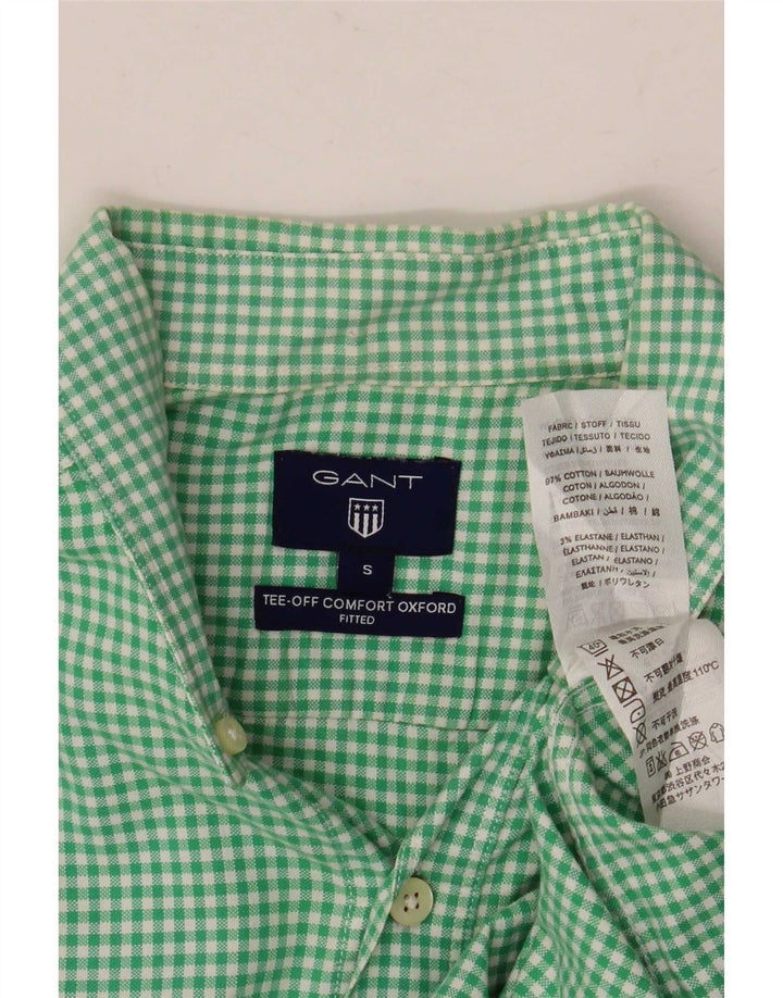 Gant Herrenhemd, klein, grün kariert, Baumwolle