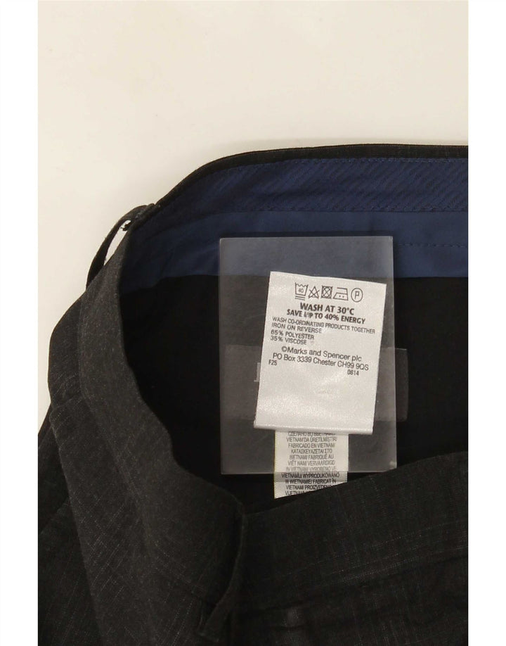 Marks & Spencer Herren-Anzughose mit super schmaler Passform, W32 L33, grau kariert