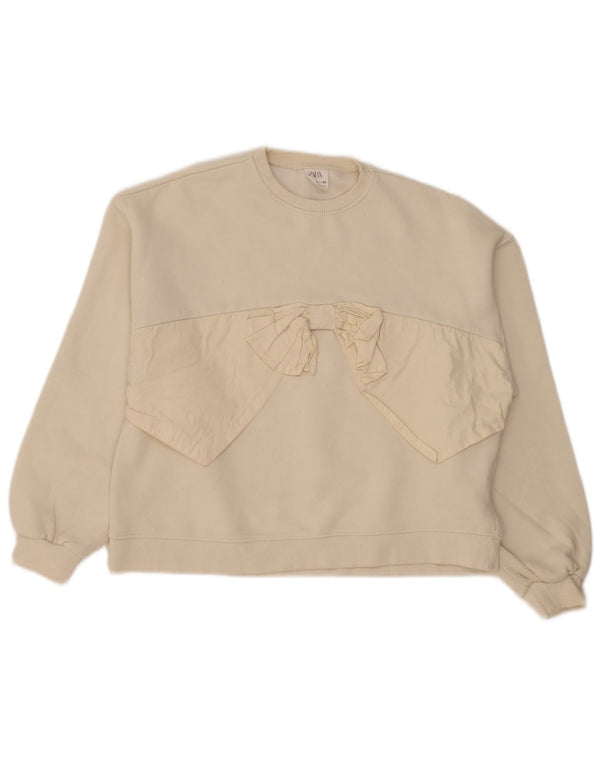 Zara Sweatshirt-Pullover für Mädchen, 13–14 Jahre, aus weißer Baumwolle