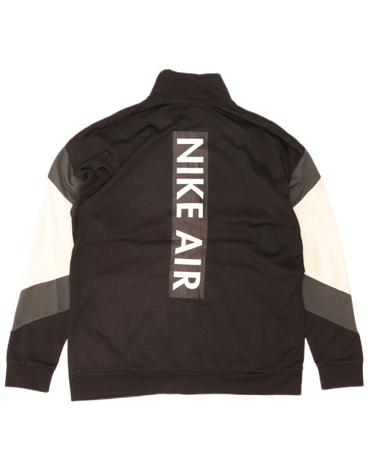 NIKE Herren-Trainingsanzugoberteil mit Grafik, groß, schwarzes Farbblock-Polyester