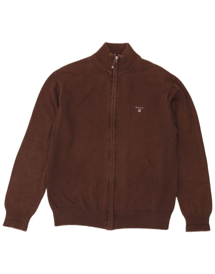 Gant Herren-Strickjacke, groß, braune Baumwolle
