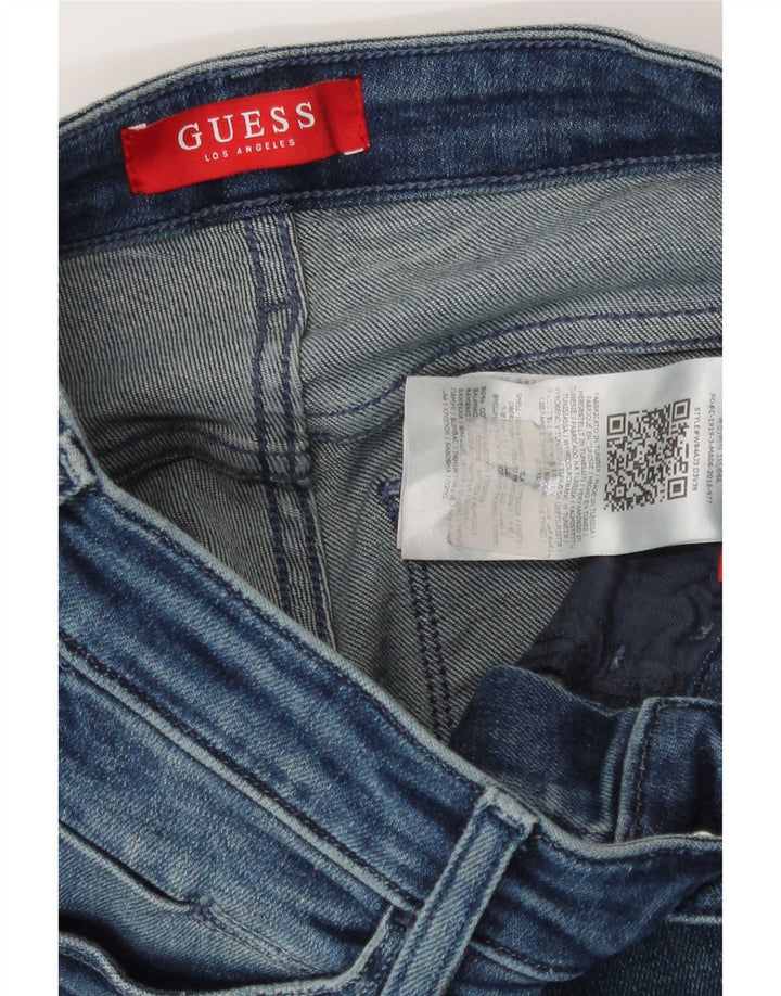 Guess Damen Distressed Skinny Jeans W24 L30 Blaue Baumwolle