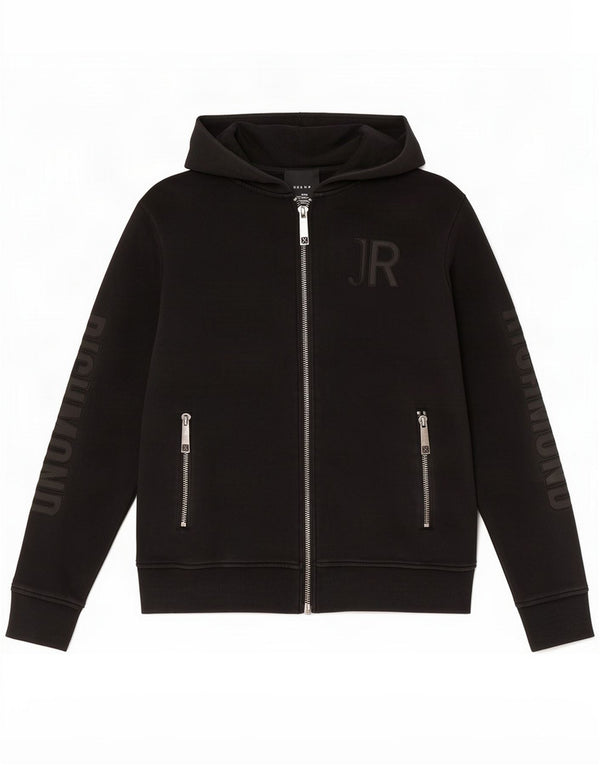 Richmond Mens Graphic Zip Hoodie Sweater Large Black Cotton
