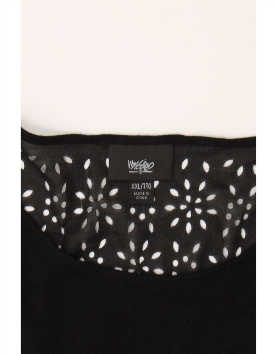 MOSSIMO Womens Top 3/4 Sleeve UK 20 2XL Black Rayon Vintage Mossimo and Second-Hand Mossimo from Messina Hembry 