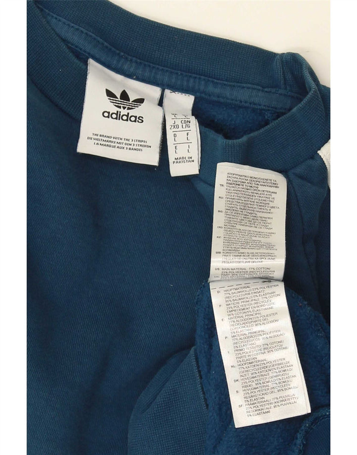 Adidas Herren Sweatshirt Pullover große blaue Baumwolle