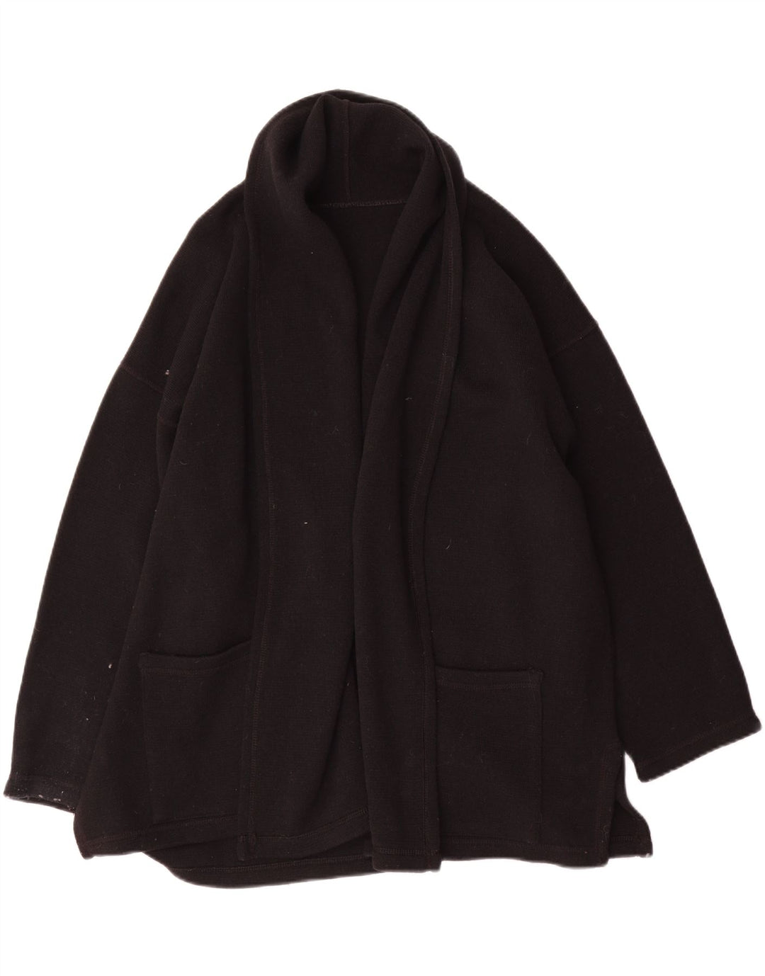 Vintage Damen Oversized Cardigan Pullover UK 14 Mittelschwarze Wolle