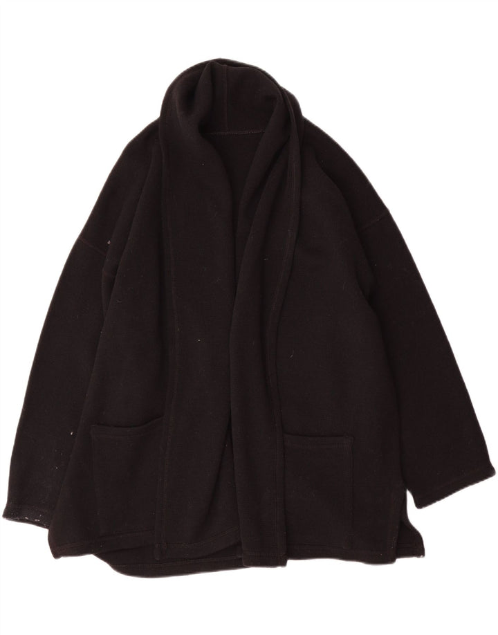 Vintage Damen Oversized Cardigan Pullover UK 14 Mittelschwarze Wolle