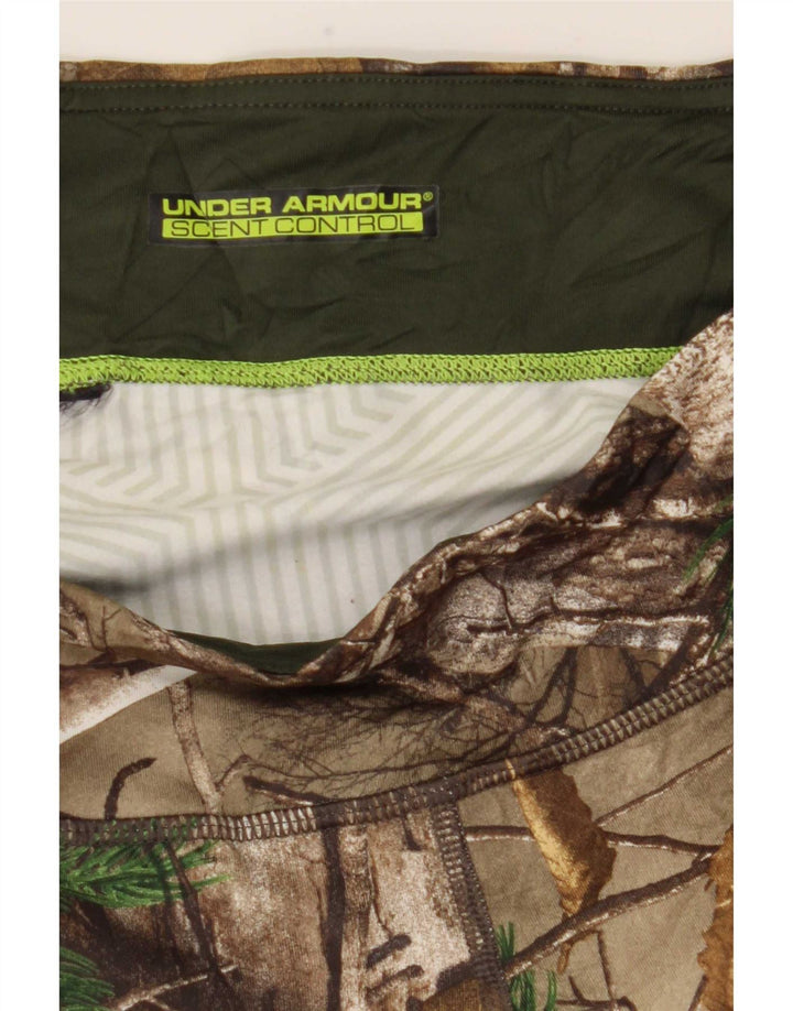 Under Armour Damen Graphic Leggings UK 14 Large Braune Tarnung