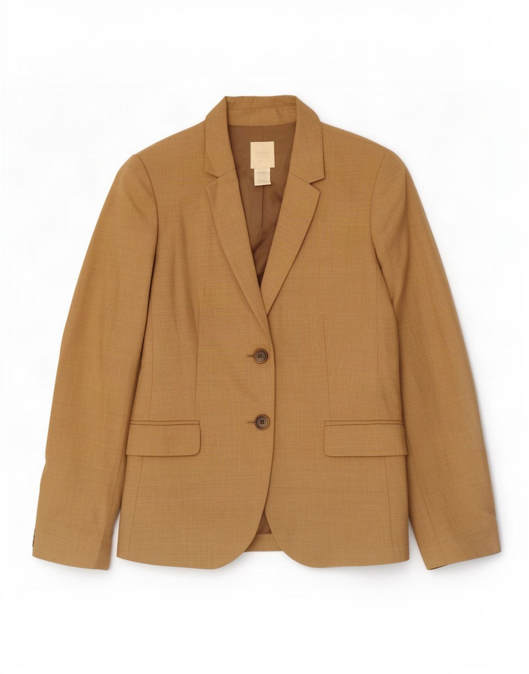 J. Crew Damen-Blazerjacke mit 2 Knöpfen, US 10, große braune Wolle