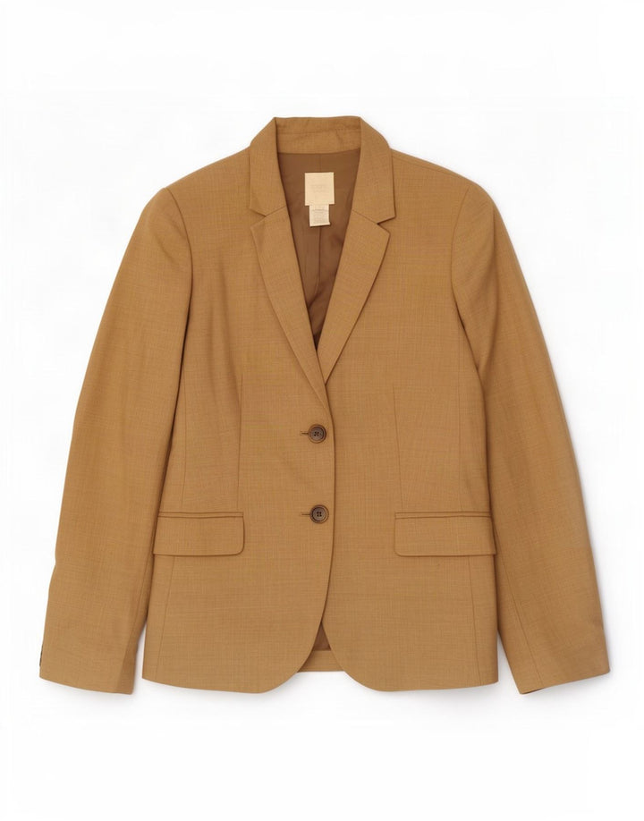 J. Crew Damen-Blazerjacke mit 2 Knöpfen, US 10, große braune Wolle