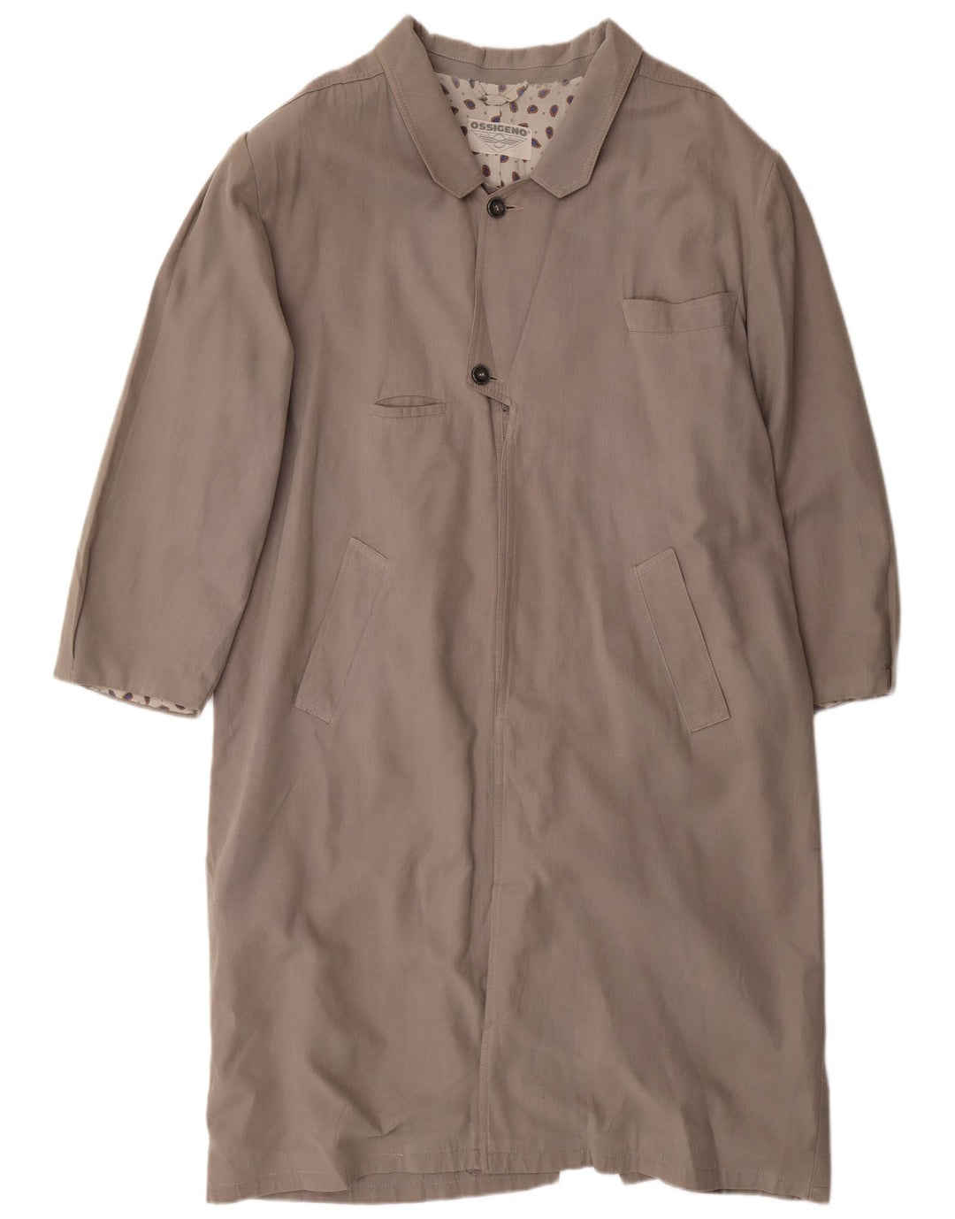 Vintage Herrenmantel UK 40 Große graue Baumwolle