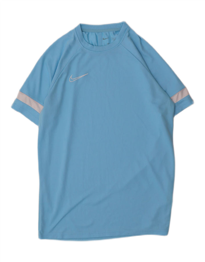NIKE Herren Dri Fit T-Shirt-Oberteil, großes blaues Farbblock-Polyester